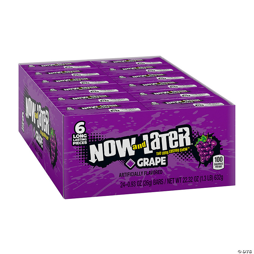 Now & Later<sup>&#174;</sup> Grape Fruit Chews Candy - 24 Pc. Image
