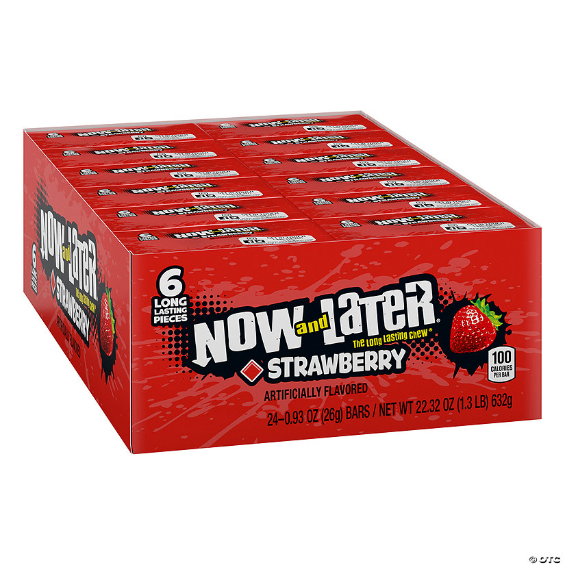 Now & Later<sup>&#174;</sup> Strawberry Fruit Chews Candy - 24 Pc. Image