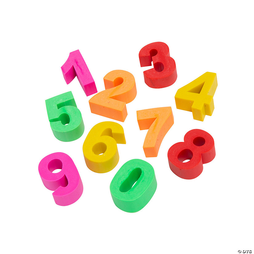 Number Erasers - 12 Sets Image