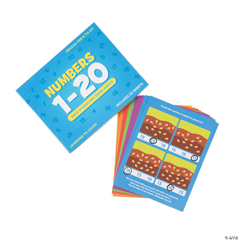 Numbers 1-20 Bible Story Dry Erase Sheets - 20 Pc. Image