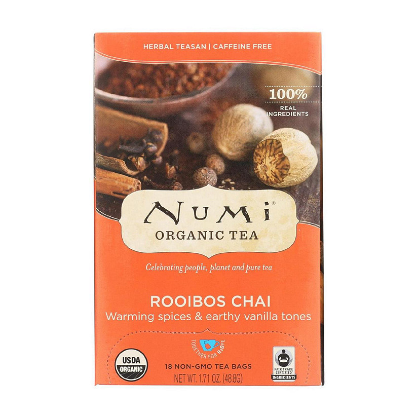 Numi Tea Organic Herbal Tea - Rooibos Chai - Case of 6 - 18 Bags Image