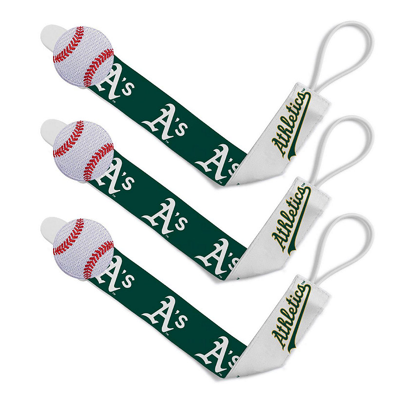 Oakland Athletics - Pacifier Clip 3-Pack Image
