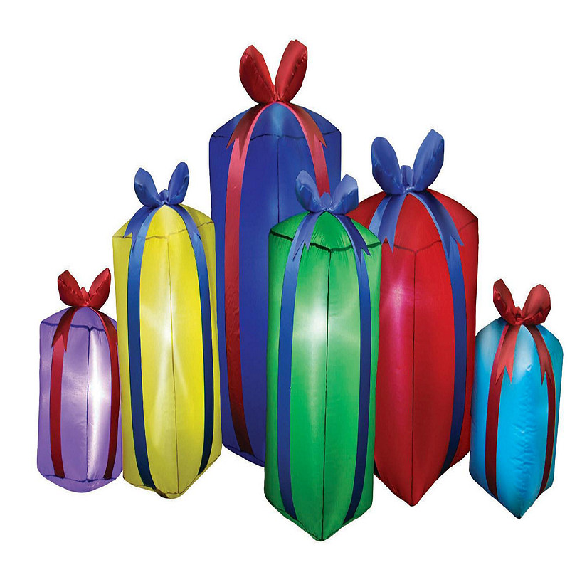 Occasions 8' INFLATABLE ROW OF PRESENTSNON METALLIC, 8 ft Tall, Multicolored Image