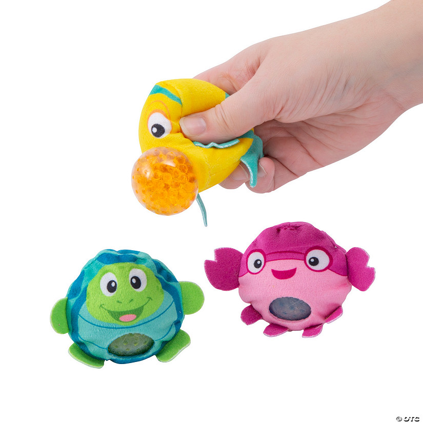 Ocean Animal Stuffed Gel Bead Squeeze Toys - 12 Pc. Image