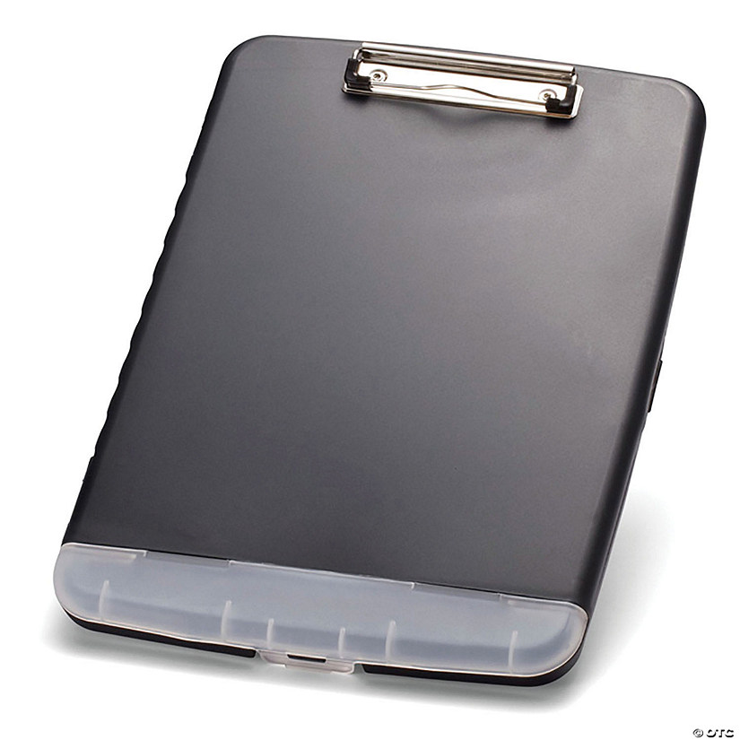 Officemate Slim Clipboard with Storage Box, Low Profile Clip & Storage Compartment, Charcoal Image