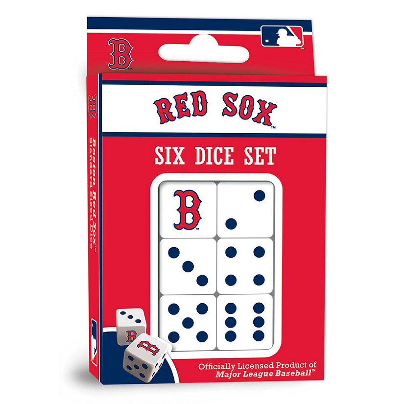 Officially Licensed MLB Boston Red Sox 6 Piece D6 Gaming Dice Set Image