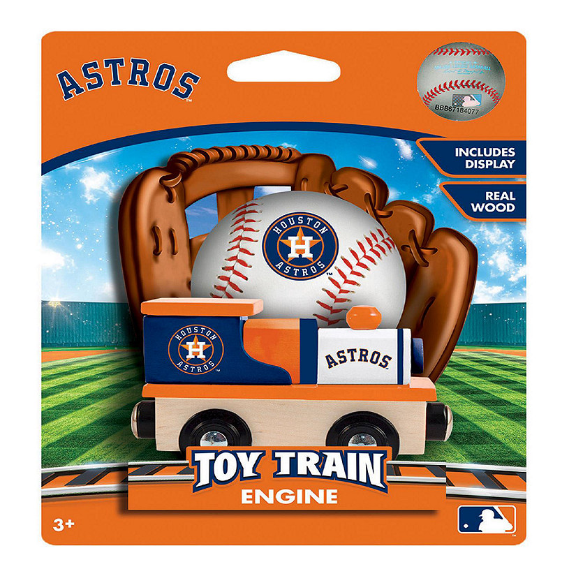 Officially Licensed MLB Houston Astros Wooden Toy Train Engine For Kids Image