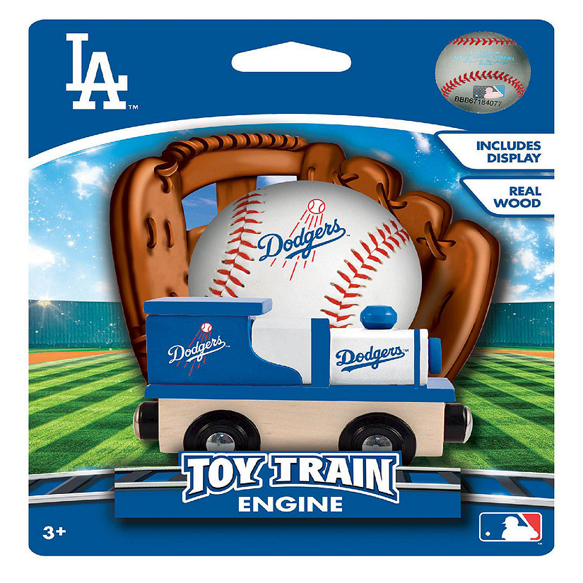 Officially Licensed MLB Los Angeles Dodgers Wooden Toy Train Engine For Kids Image