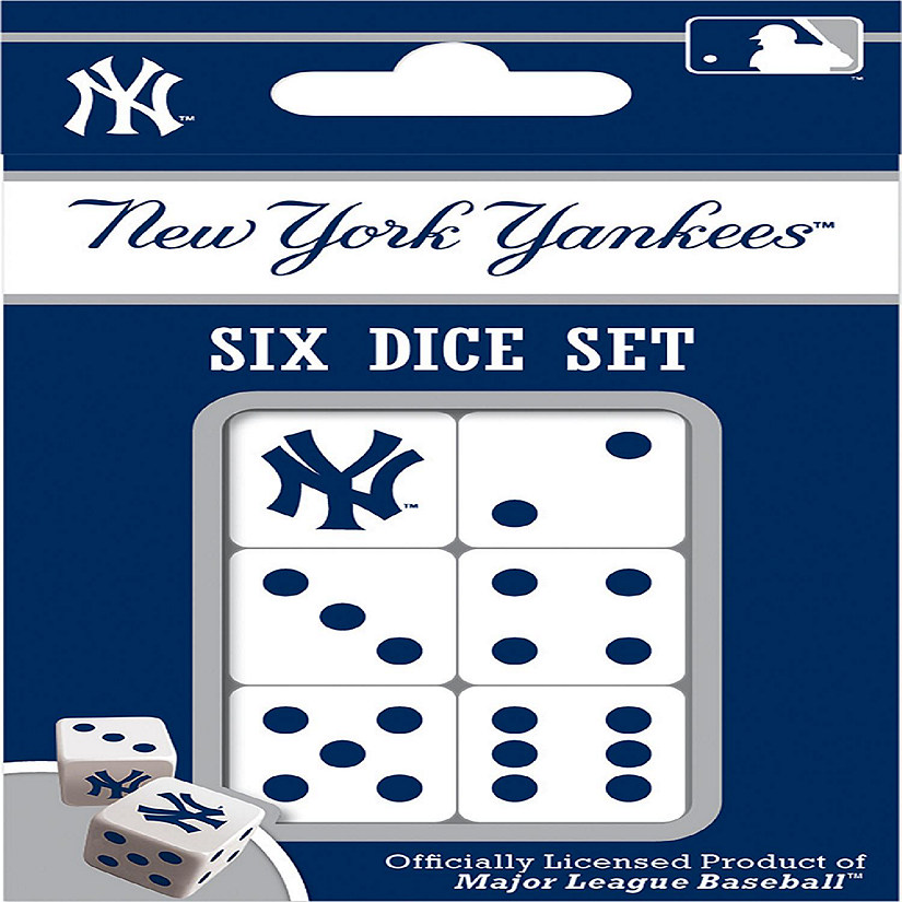 Officially Licensed MLB New York Yankees 6 Piece D6 Gaming Dice Set Image
