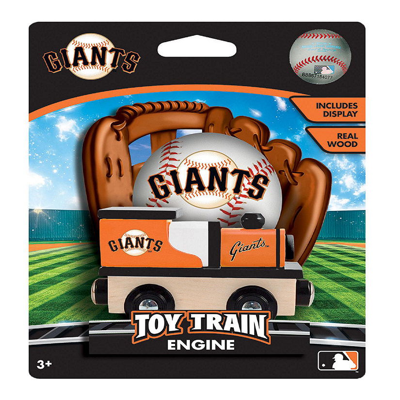 Officially Licensed MLB San Francisco Giants Wooden Toy Train Engine For Kids Image