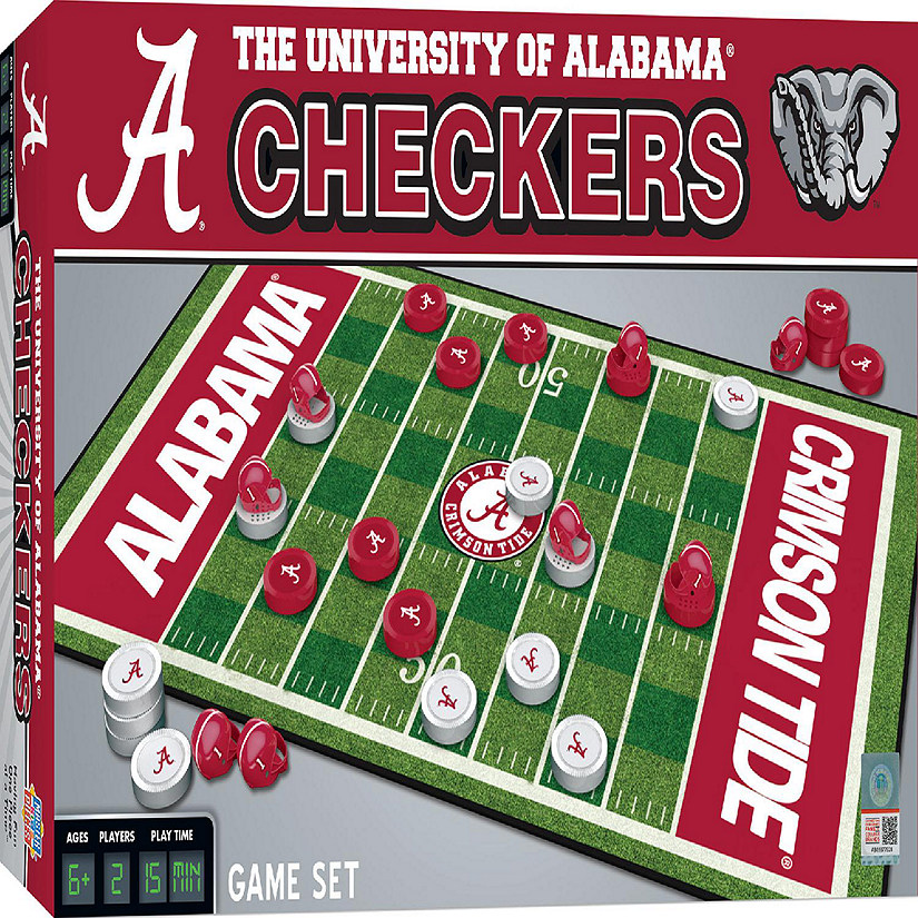 Officially licensed NCAA Alabama Crimson Tide Checkers Board Game ages 6+ Image