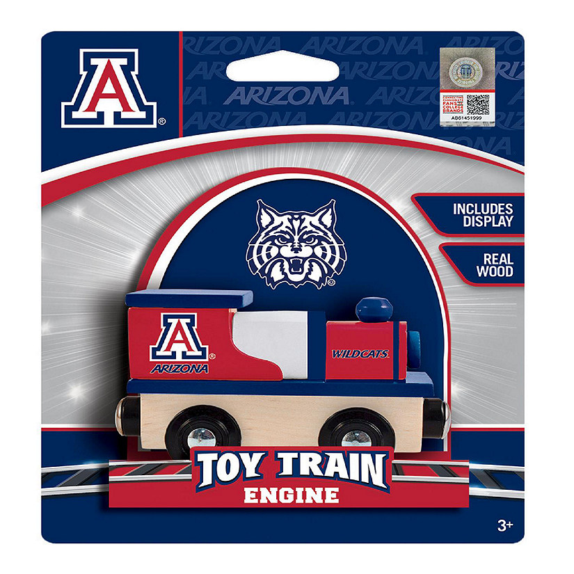 Officially Licensed NCAA Arizona Wildcats Wooden Toy Train Engine For Kids Image