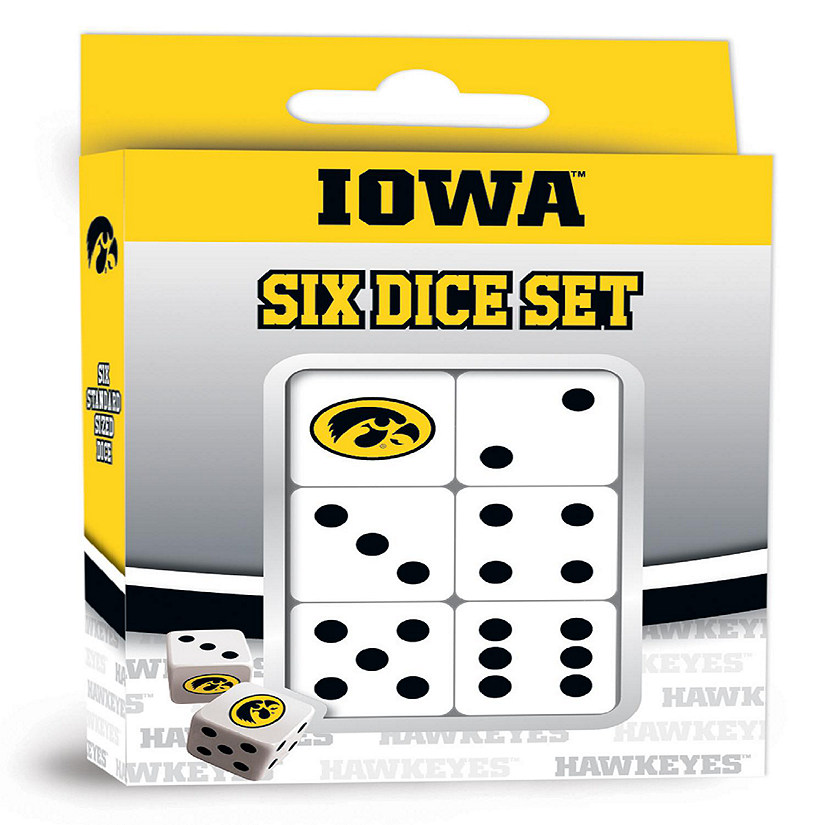 Officially Licensed NCAA Iowa Hawkeyes 6 Piece D6 Gaming Dice Set Image