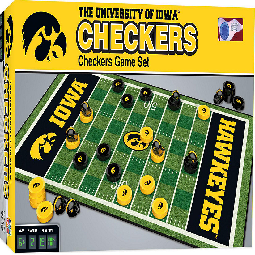 Officially licensed NCAA Iowa Hawkeyes Checkers Board Game ages 6+ Image