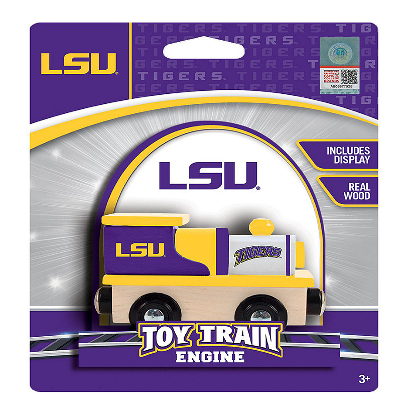 Officially Licensed NCAA LSU Tigers Wooden Toy Train Engine For Kids Image