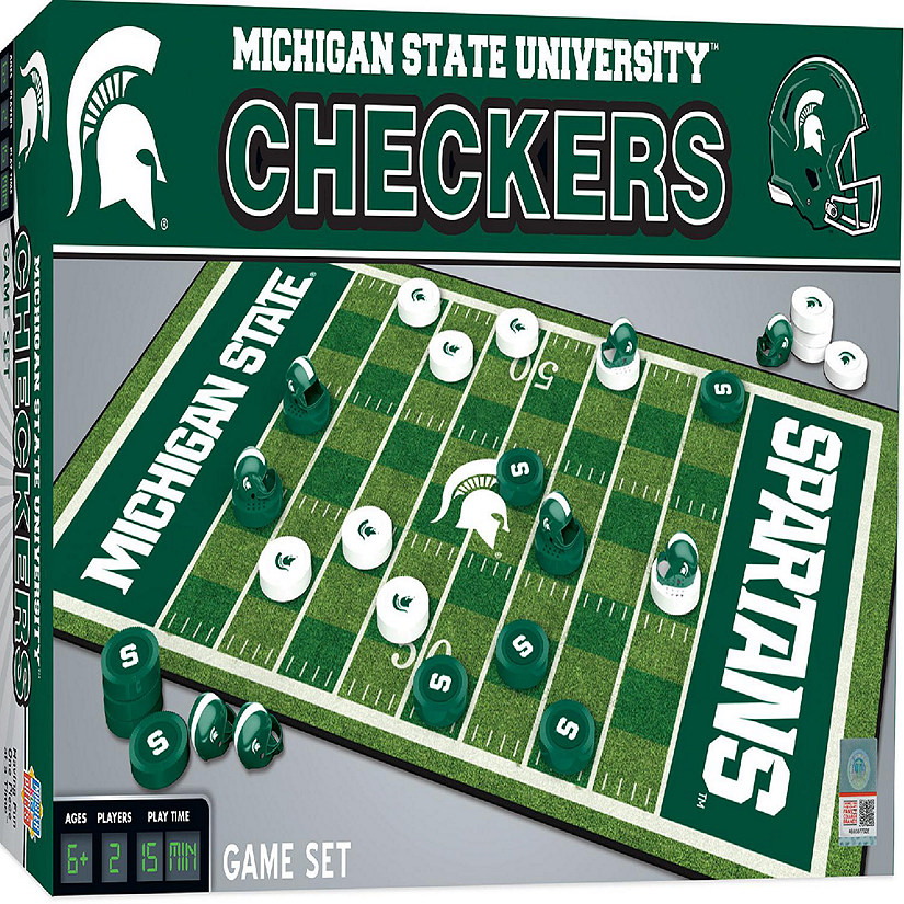 Officially licensed NCAA Michigan State Spartans Checkers Board Game ages 6+ Image