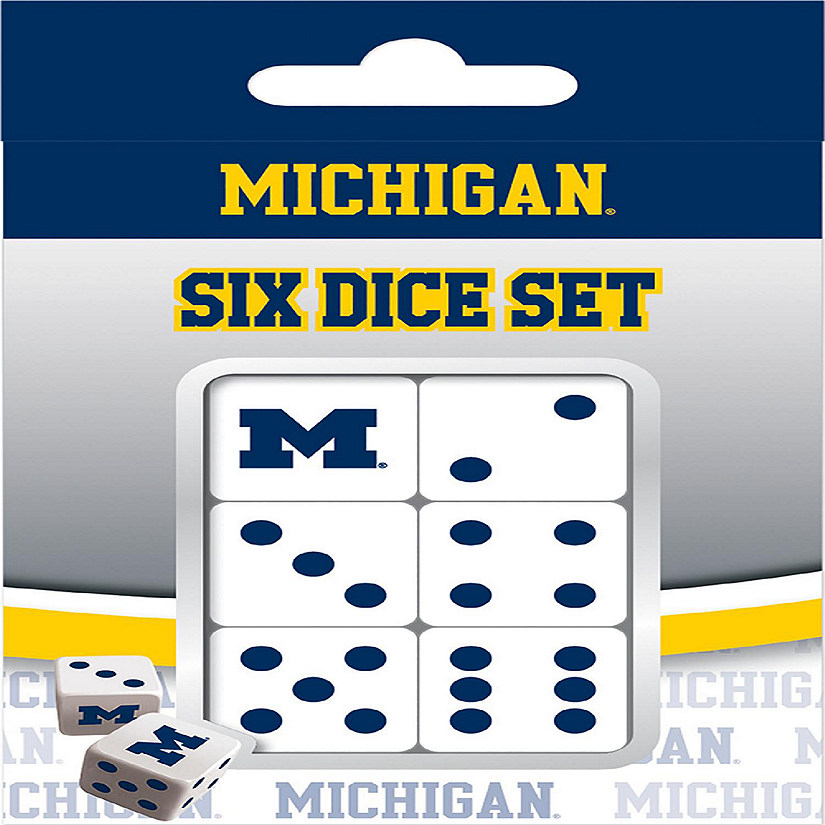 Officially Licensed NCAA Michigan Wolverines 6 Piece D6 Gaming Dice Set Image