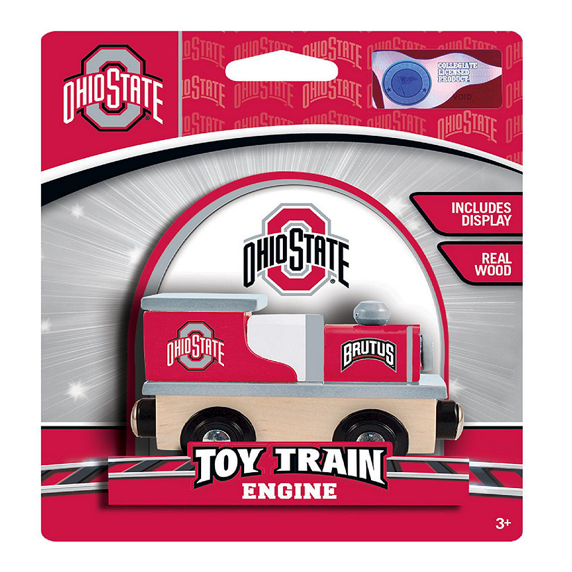 Officially Licensed NCAA Ohio State Buckeyes Wooden Toy Train Engine For Kids Image