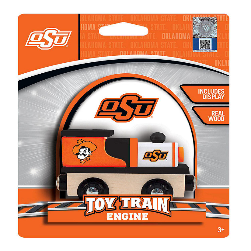 Officially Licensed NCAA Oklahoma State Cowboys Wooden Toy Train Engine For Kids Image