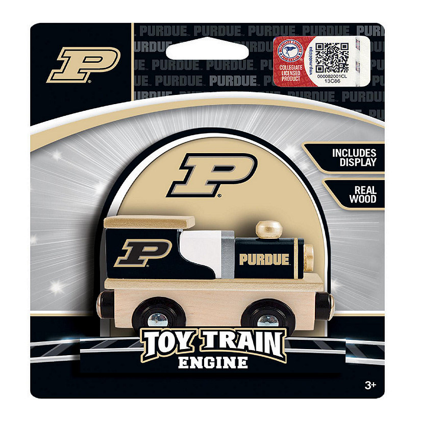 Officially Licensed NCAA Purdue Boilermakers Wooden Toy Train Engine For Kids Image