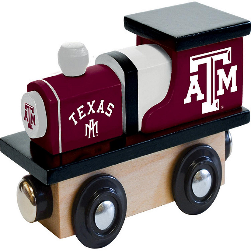 Officially Licensed NCAA Texas A&M Aggies Wooden Toy Train Engine For Kids Image