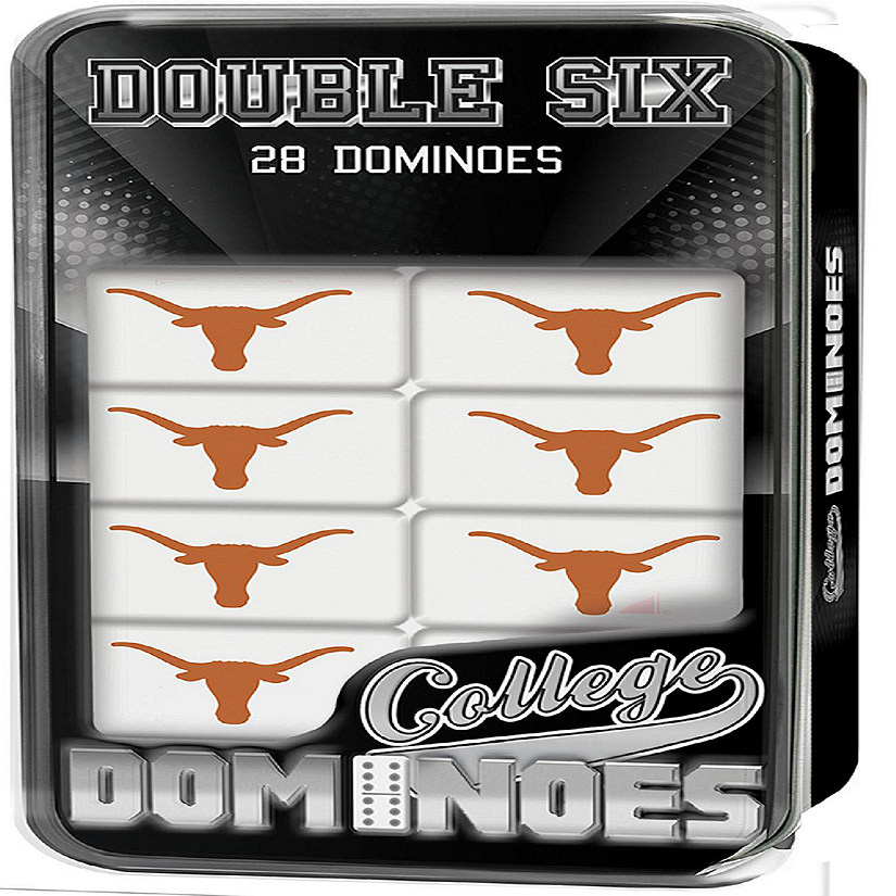 Officially Licensed NCAA Texas Longhorns 28 Piece Dominoes Game Image
