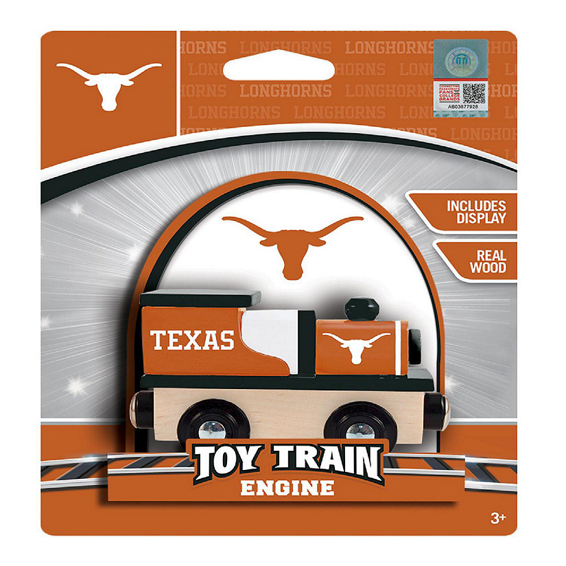 Officially Licensed NCAA Texas Longhorns Wooden Toy Train Engine For Kids Image