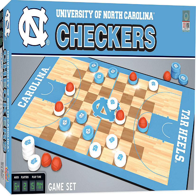 Officially licensed NCAA UNC Tar Heels Checkers Board Game ages 6+ Image