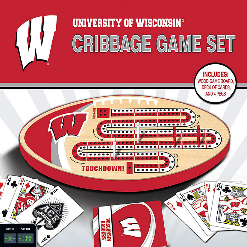 Officially Licensed NCAA Wisconsin Badgers Cribbage Game for Adults Image