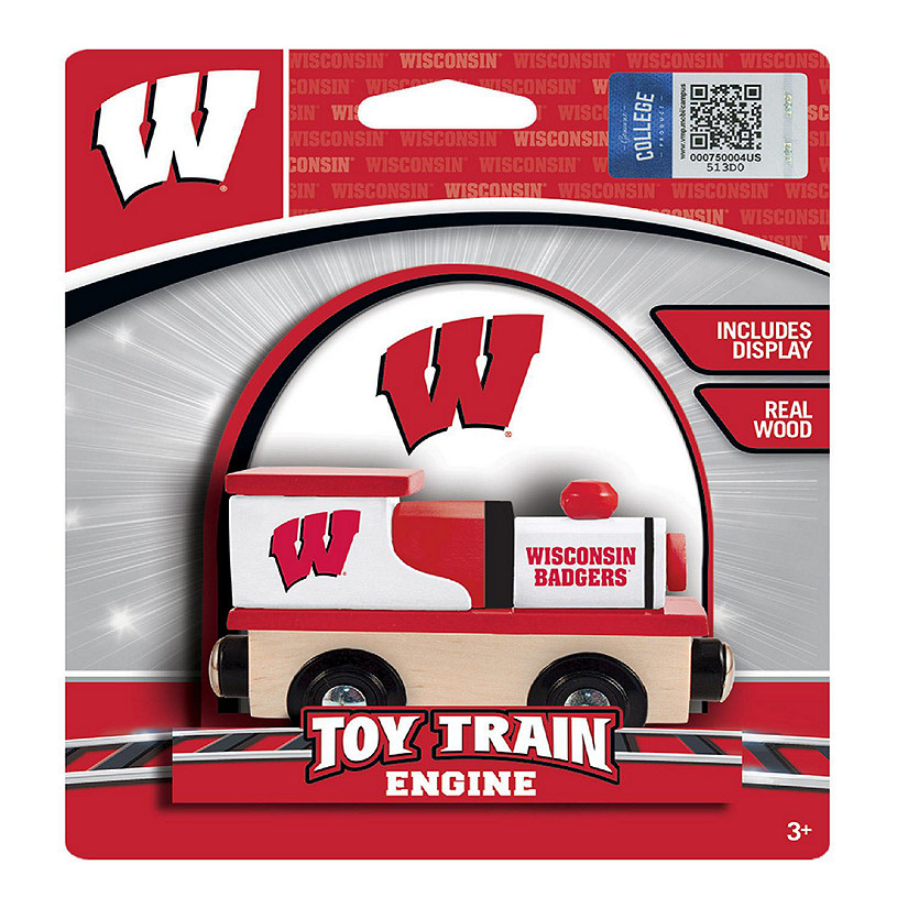 Officially Licensed NCAA Wisconsin Badgers Wooden Toy Train Engine For Kids Image