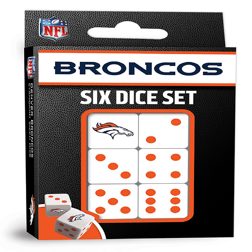 Officially Licensed NFL Denver Broncos 6 Piece D6 Gaming Dice Set Image
