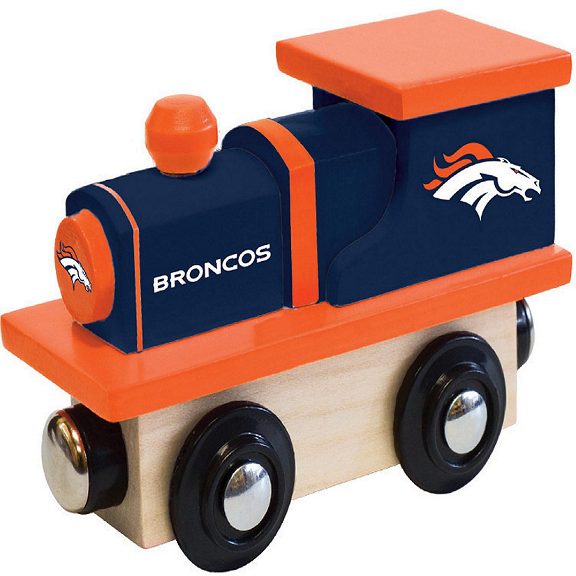 Officially Licensed NFL Denver Broncos Wooden Toy Train Engine For Kids Image