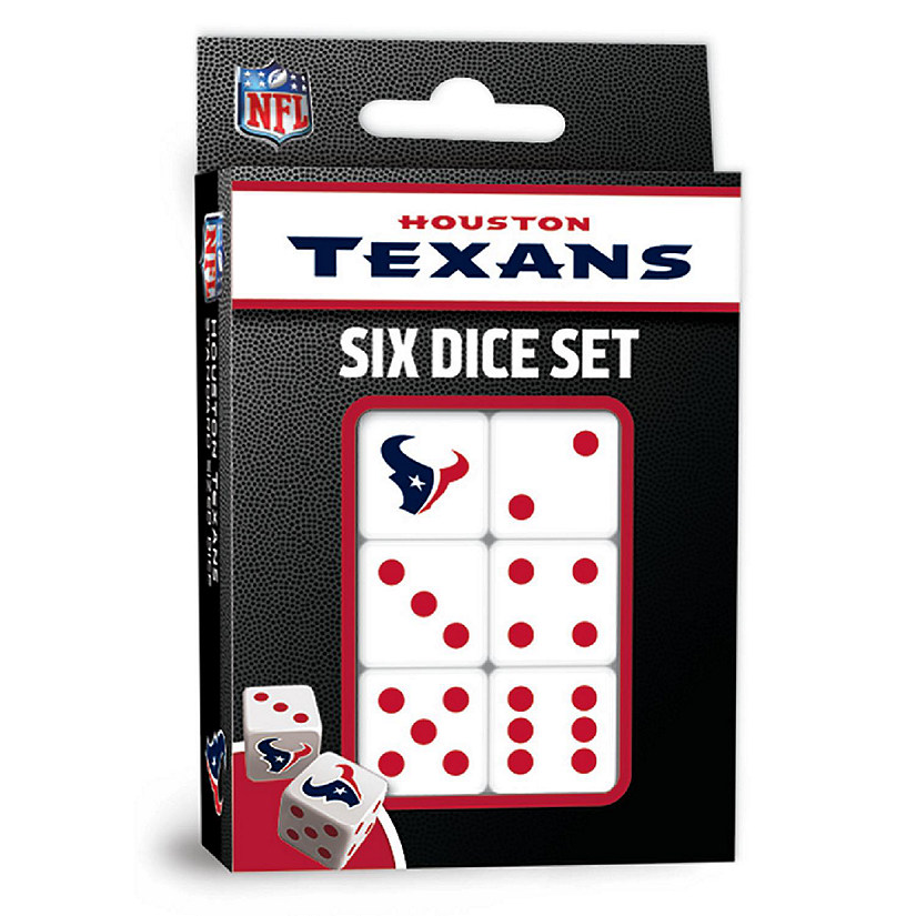 Officially Licensed NFL Houston Texans 6 Piece D6 Gaming Dice Set Image