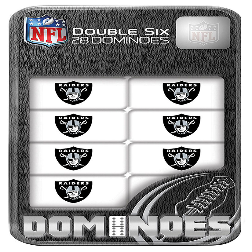 Officially Licensed NFL Las Vegas Raiders 28 Piece Dominoes Game Image