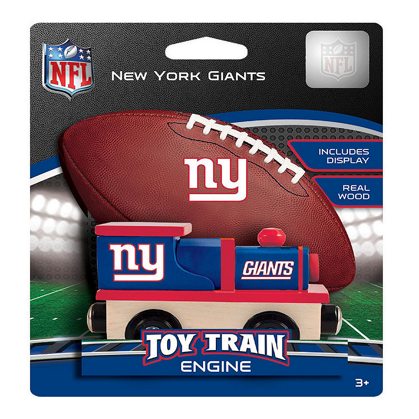 Officially Licensed NFL New York Giants Wooden Toy Train Engine For Kids Image