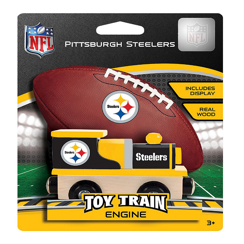 Officially Licensed NFL Pittsburgh Steelers Wooden Toy Train Engine For Kids Image