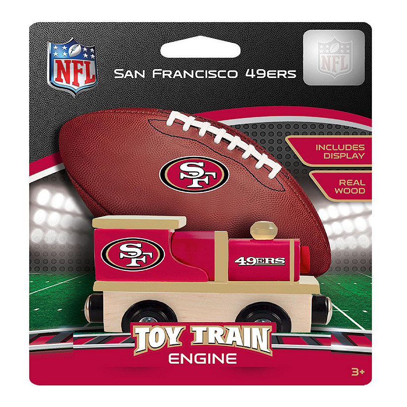 Officially Licensed NFL San Francisco 49ers Wooden Toy Train Engine For Kids Image