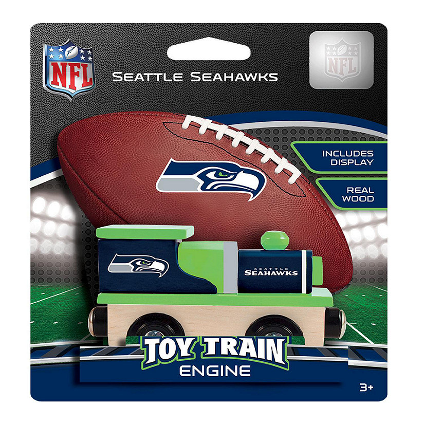 Officially Licensed NFL Seattle Seahawks Wooden Toy Train Engine For Kids Image