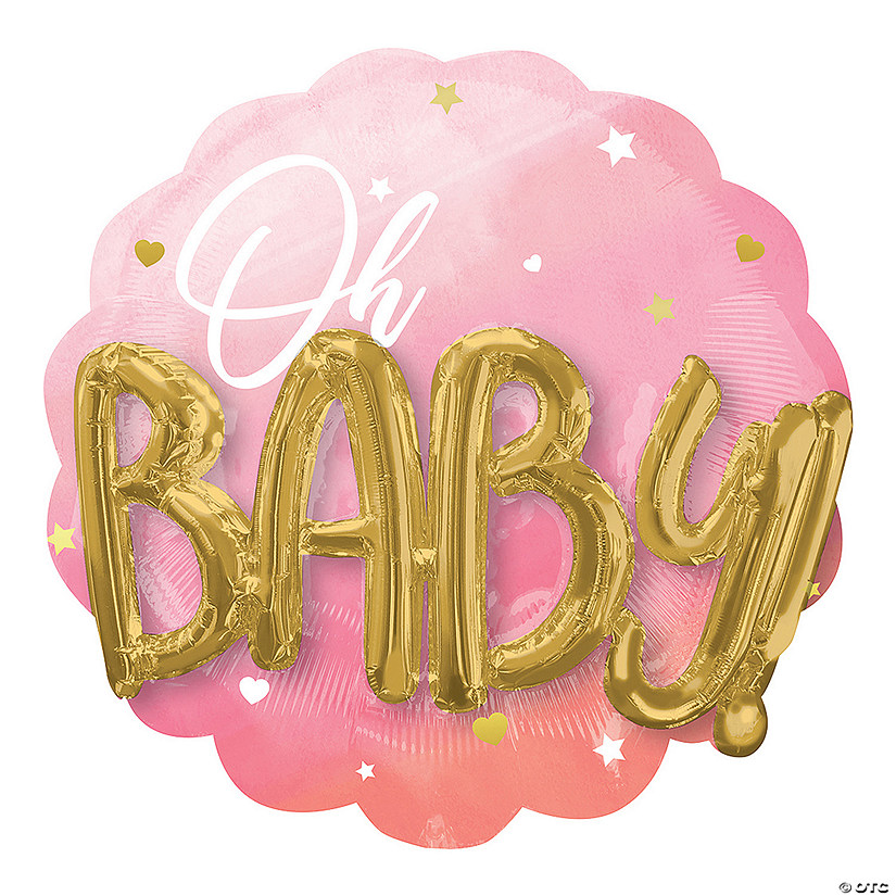 Oh Baby Pink 30" Mylar Balloon Image