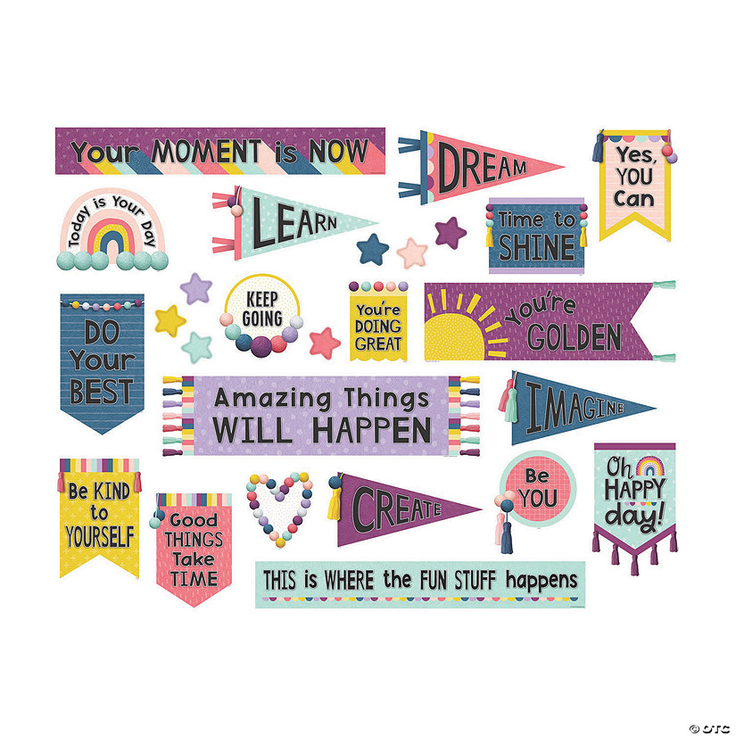 Oh Happy Day Positive Mini Bulletin Board Set - 27 Pc. Image