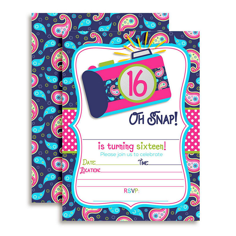 Oh snap 16th Birthday Invitations 40pc. by AmandaCreation Image