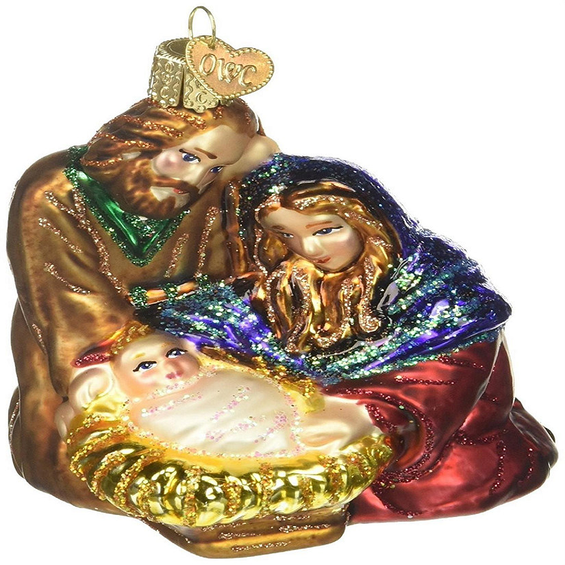Old World Christmas 10207 Holy Family Glass Blown Ornament Image