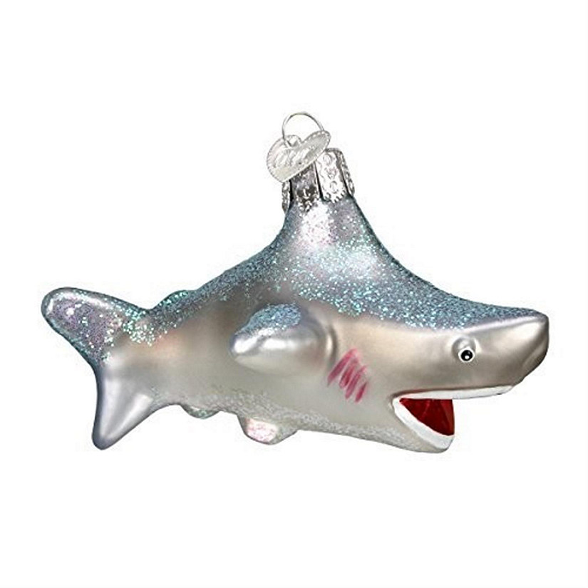 Old World Christmas 12175 Glass Blown Shark Ornament Image
