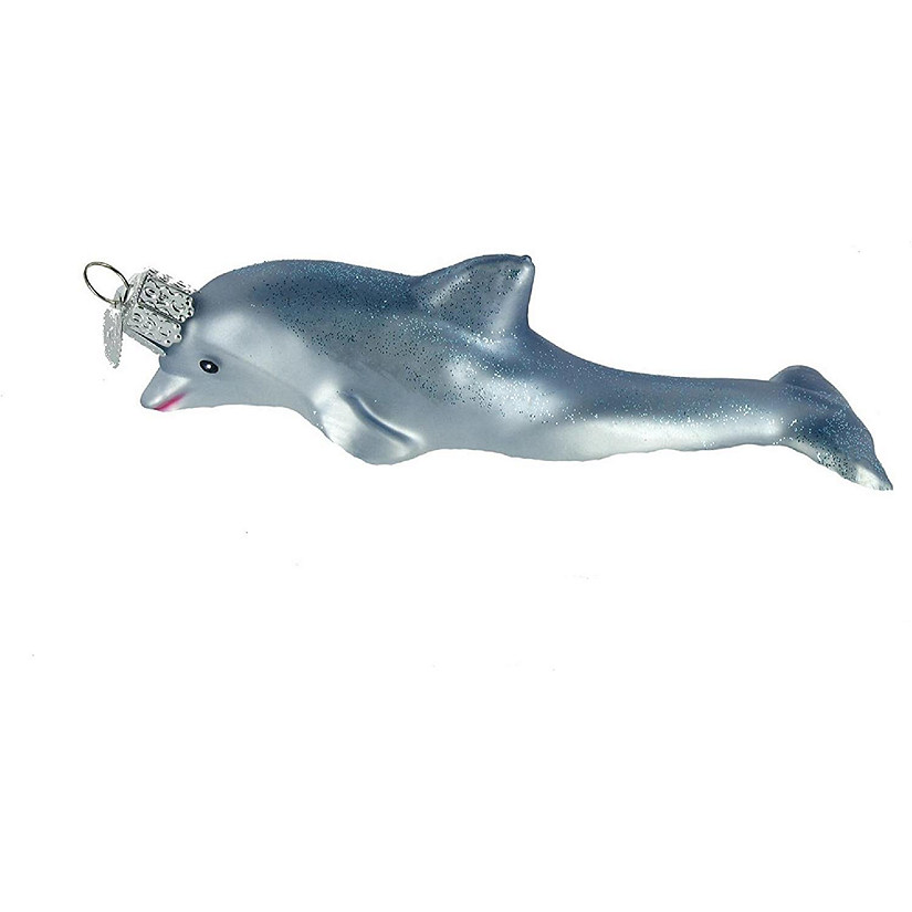 Old World Christmas 12187 Glass Blown Playful Dolphin Ornament Image