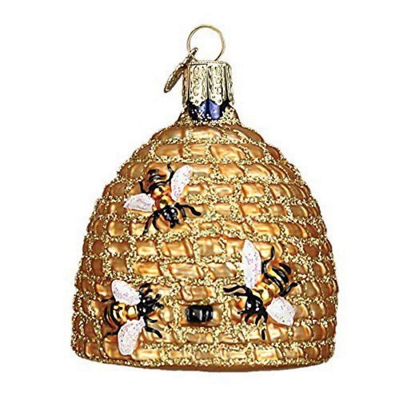 Old World Christmas 12391 Glass Blown Bee Skep Ornament Image