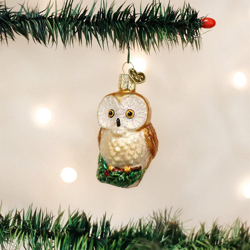 Old World Christmas #16094 Glass Blown Ornament, Christmas Owl , 3" Image
