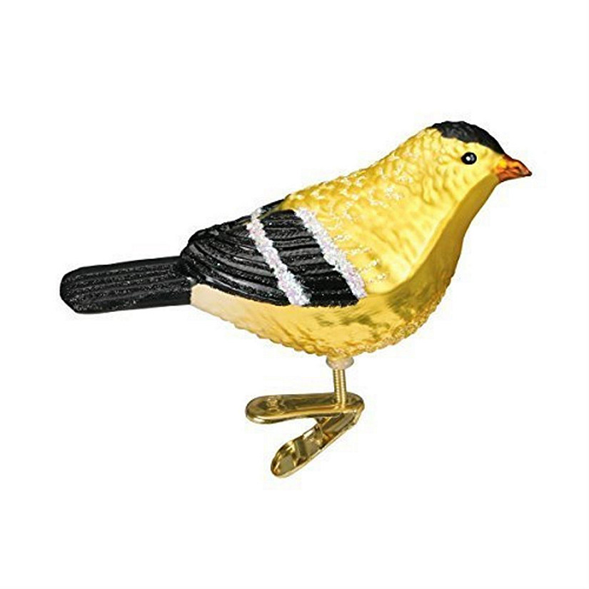 Old World Christmas 18045 Glass Blown American Goldfinch Ornament Image