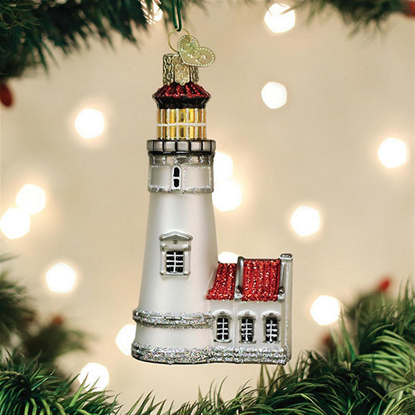 Old World Christmas #20122 Heceta Head Lighthouse Glassblown Ornament Image