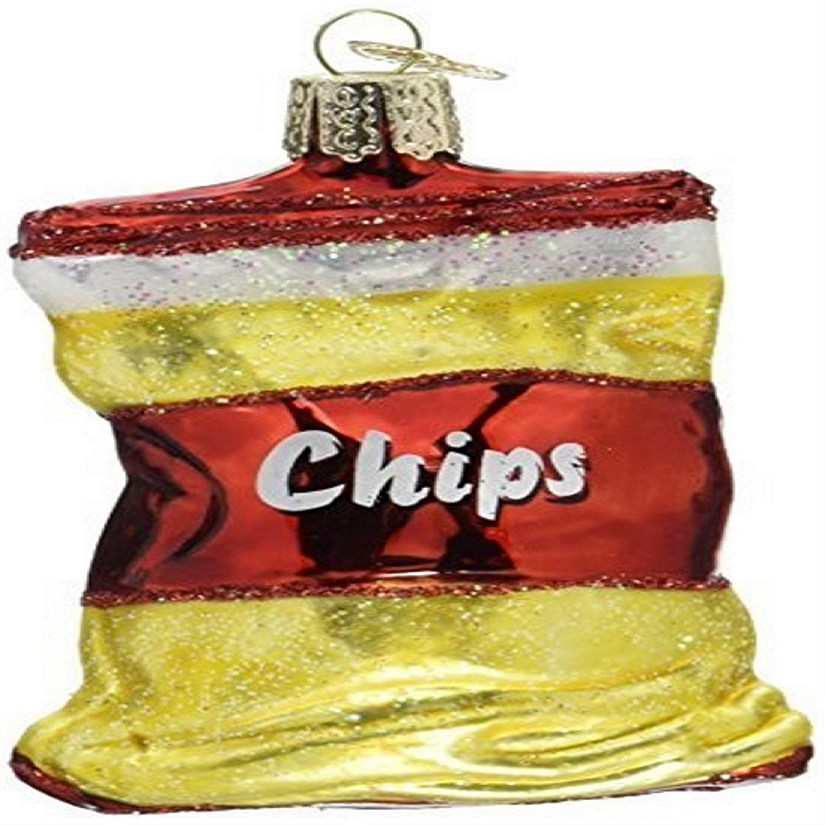Old World Christmas 32154 Glass Blown Bag of Chips Ornament Image