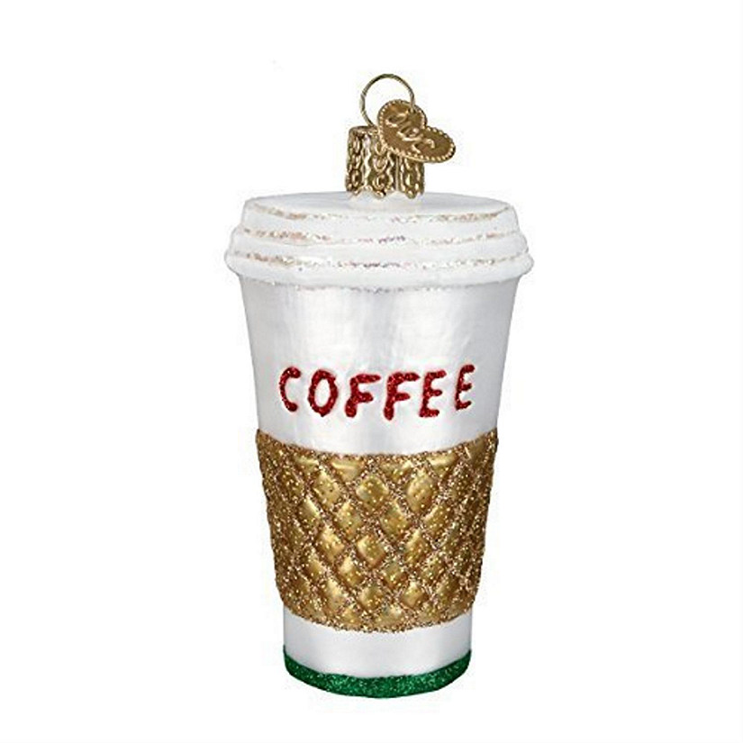 Old World Christmas 32171 Glass Blown Coffee To Go Ornament Image